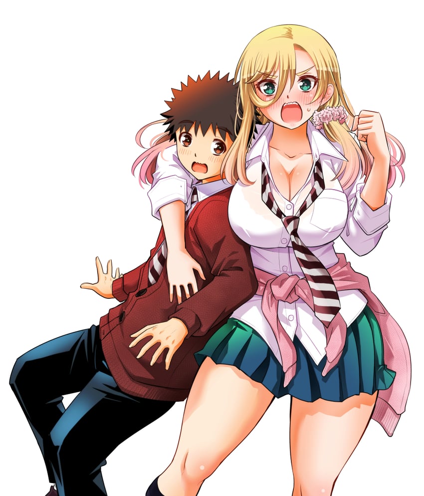 kuzuryuu hanako and saotome hodaka (yankee jk kuzuhana-chan) drawn by sogabe_toshinori