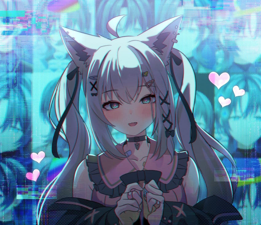 shirakami fubuki, hiodoshi ao, and white burinyan (hololive and 1 more) drawn by kumarang