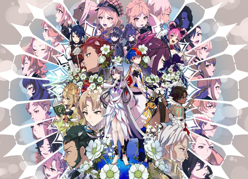 ivy, male alear, celine, yunaka, anna, and 31 more (fire emblem and 1 more) drawn by yachimata_1205