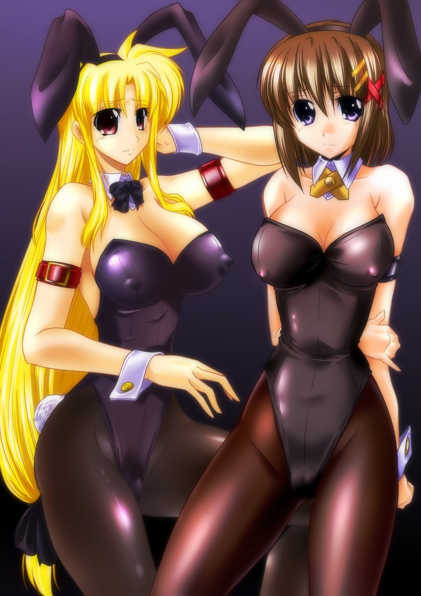 fate testarossa and yagami hayate (lyrical nanoha and 3 more) drawn by 45acp