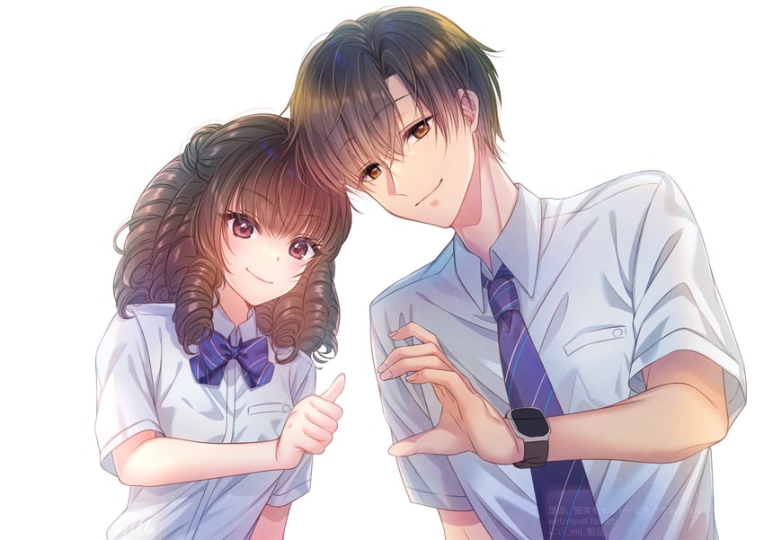 kisshouin reika and enjou shuusuke (kenkyo kenjitsu wo motto ni ikite orimasu) drawn by user_tztg8524