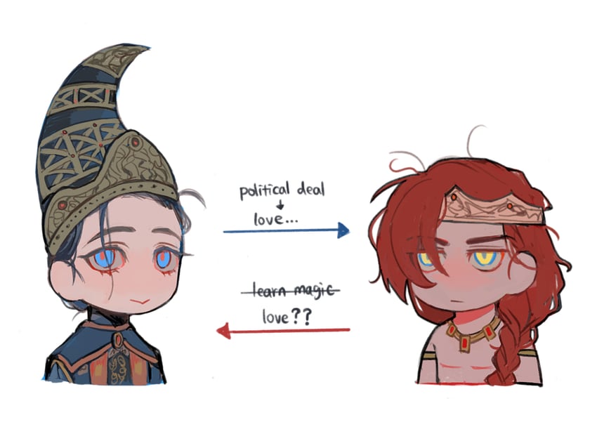 rennala queen of the full moon and radagon of the golden order (elden ring) drawn by rimyzipel