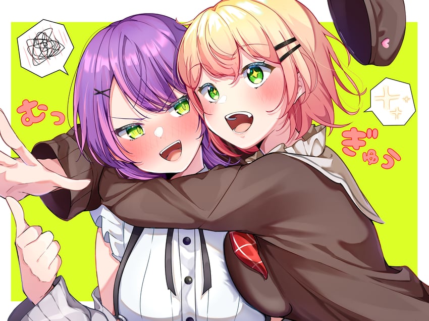 tokoyami towa and momosuzu nene (hololive) drawn by okome_0628