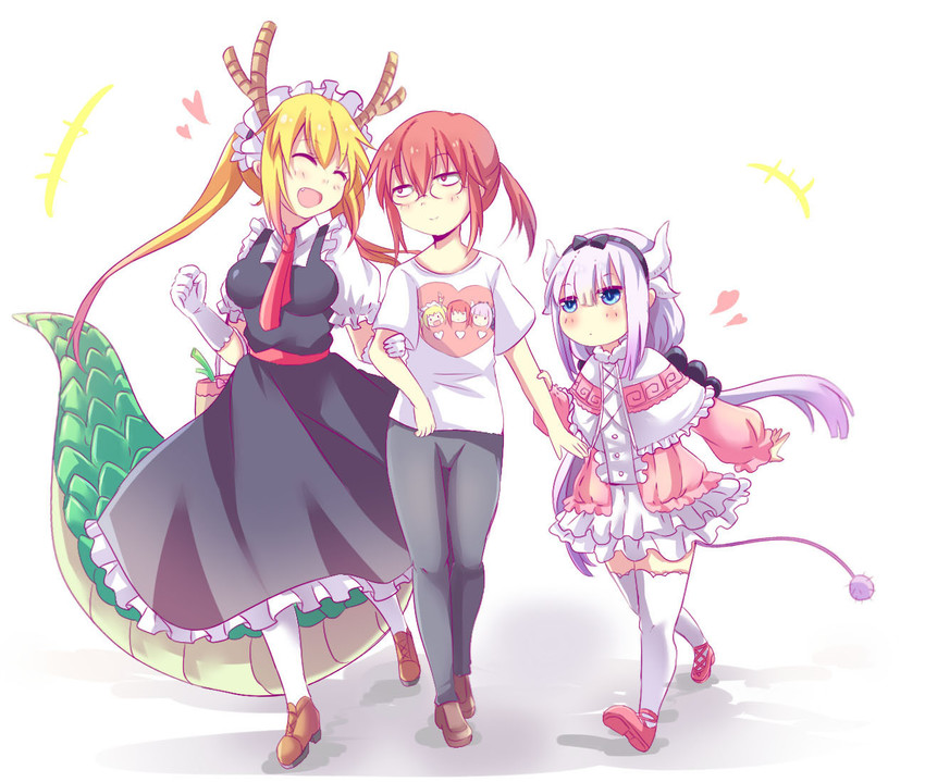 kanna kamui, tohru, and kobayashi (kobayashi-san chi no maidragon) drawn by nga_(ray_ray)