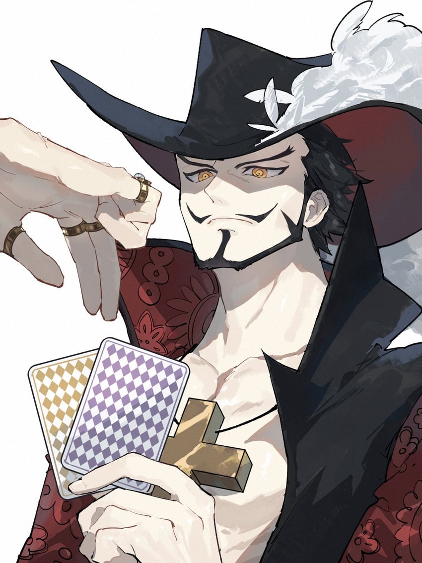 crocodile and dracule mihawk (one piece) drawn by cotton_(lana_de_lingo)