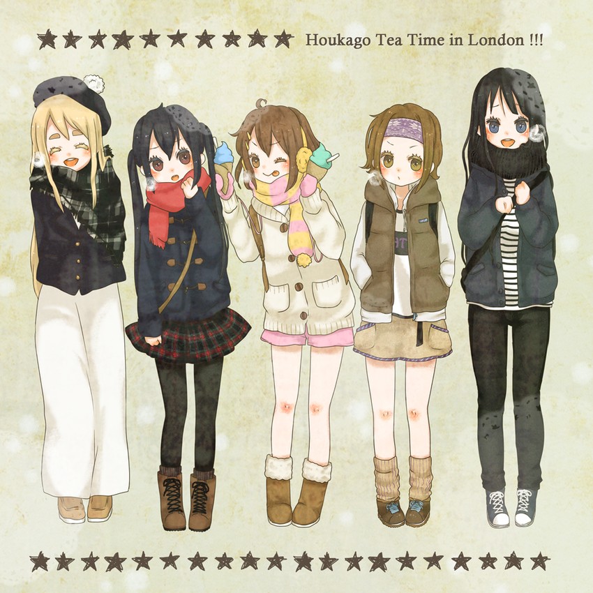 akiyama mio, nakano azusa, hirasawa yui, tainaka ritsu, and kotobuki tsumugi (k-on! and 1 more) drawn by mxnxm