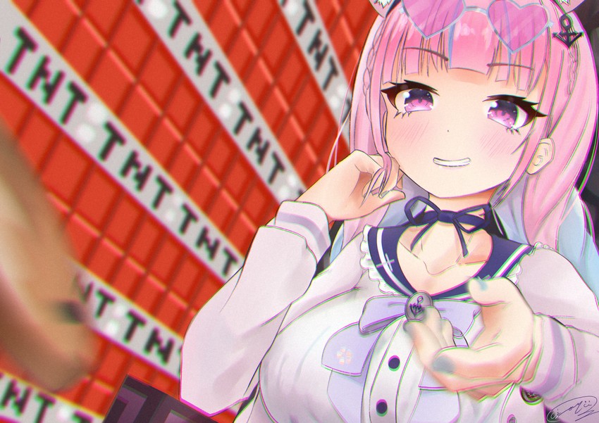 minato aqua (hololive and 1 more) drawn by yuujou_ryuu
