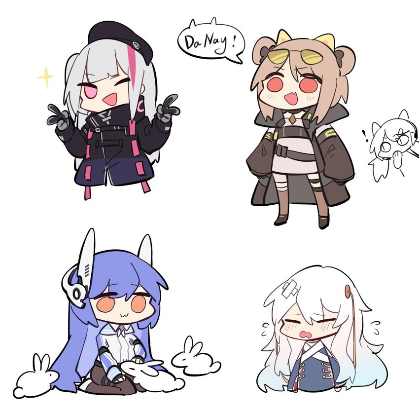 mdr, p90, idw, tar-21, and ribeyrolles (girls' frontline) drawn by zocehuy