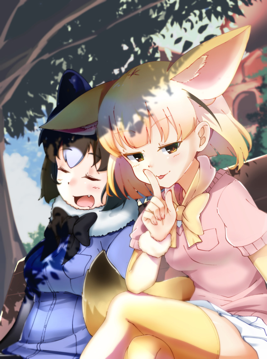 common raccoon and fennec (kemono friends) drawn by casino_(casinoep)