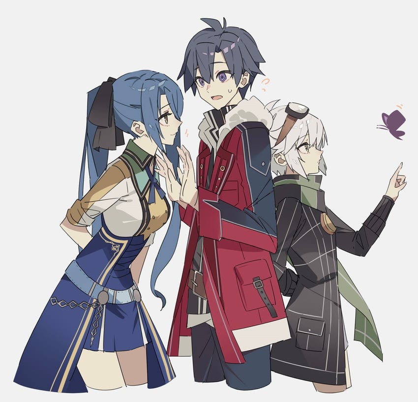 rean schwarzer, fie claussell, and laura s. arseid (eiyuu densetsu and 2 more) drawn by george_man