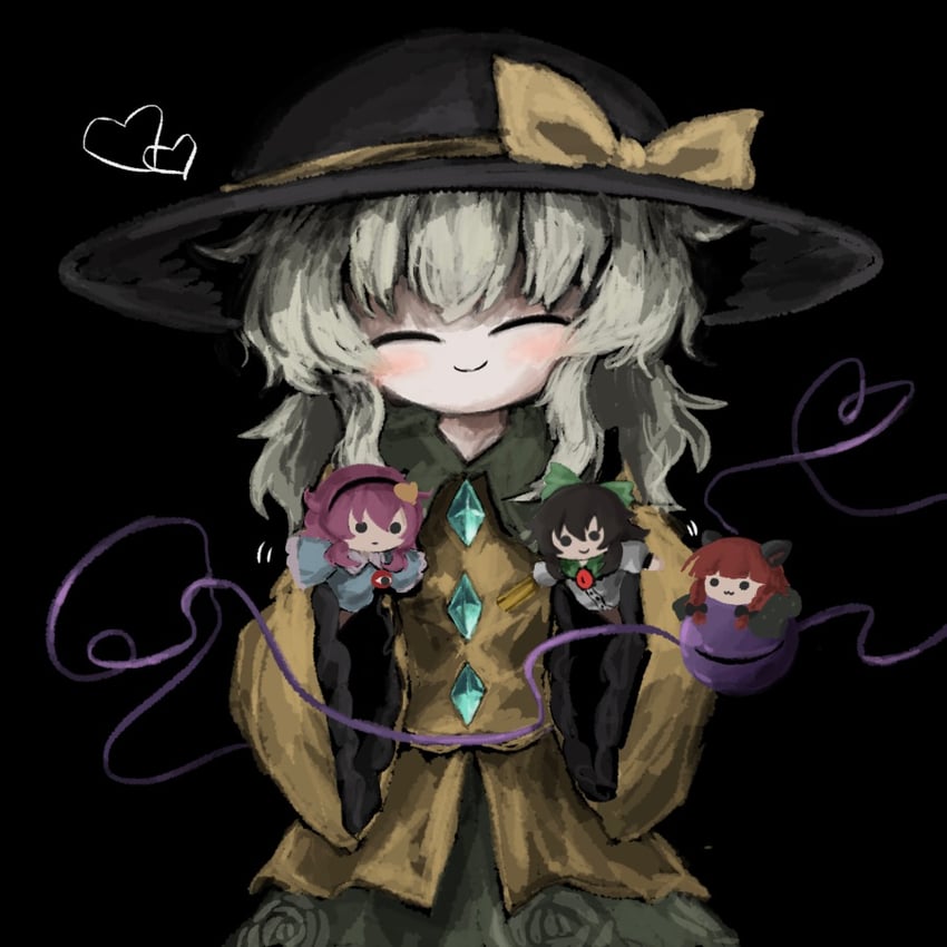 komeiji koishi, komeiji satori, kaenbyou rin, and reiuji utsuho (touhou) drawn by heripantomorrow