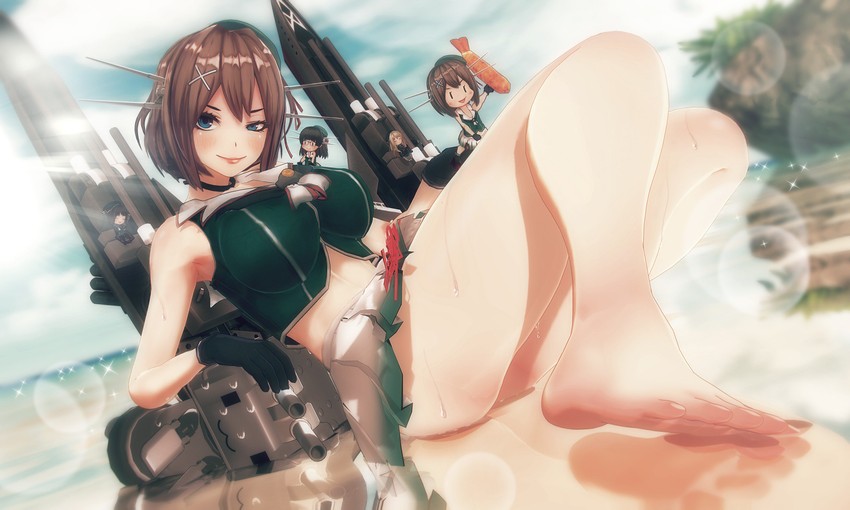 atago, rensouhou-chan, takao, maya, and choukai (kantai collection) drawn by ffkw
