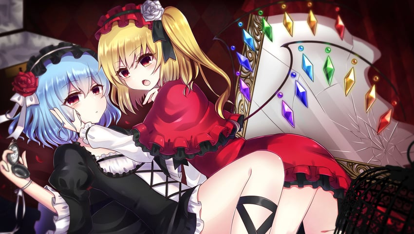remilia scarlet and flandre scarlet (touhou) drawn by subaru_(subachoco)
