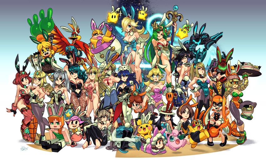 inkling player character, pikachu, princess zelda, inkling girl, pyra, and 33 more (pokemon and 30 more) drawn by alex_ahad