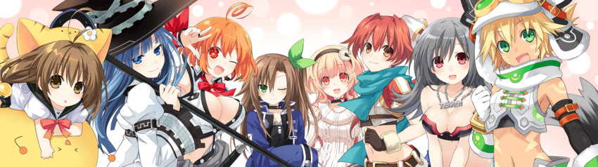 if, compa, cyberconnect2, mages., falcom, and 3 more (neptune and 1 more) drawn by tsunako