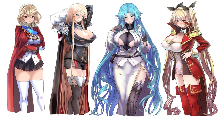 bismarck, prince of wales, nelson, and sovetskaya belorussiya (azur lane) drawn by hey_taisyou