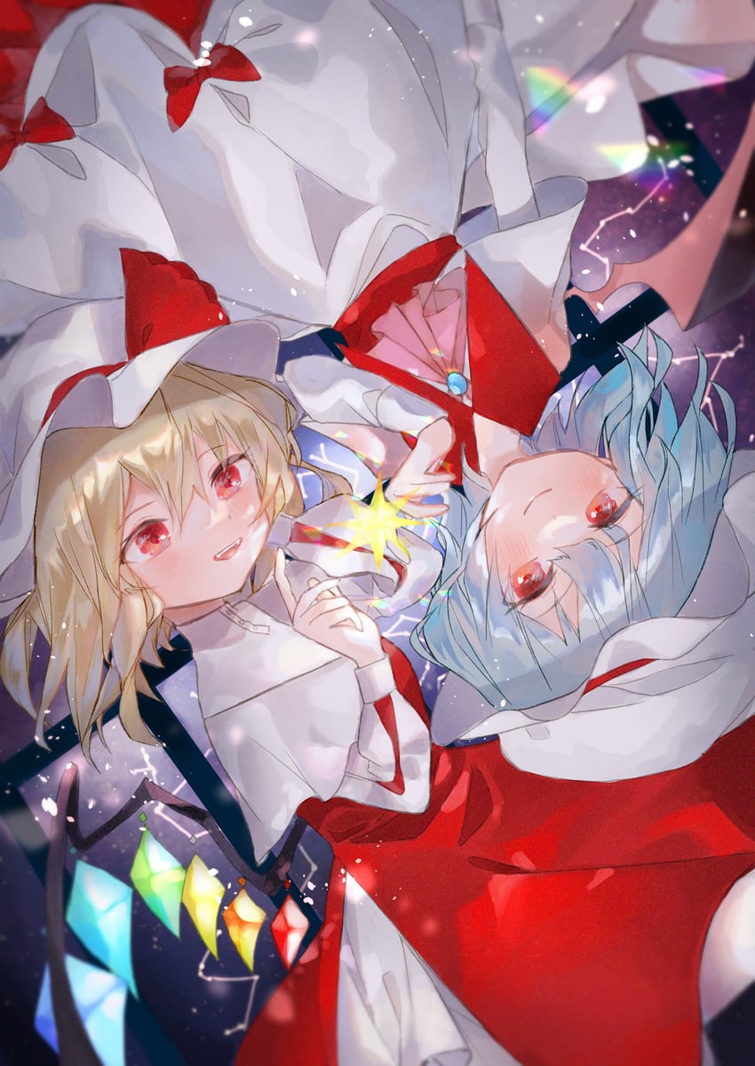 remilia scarlet and flandre scarlet (touhou) drawn by omodaka_romu