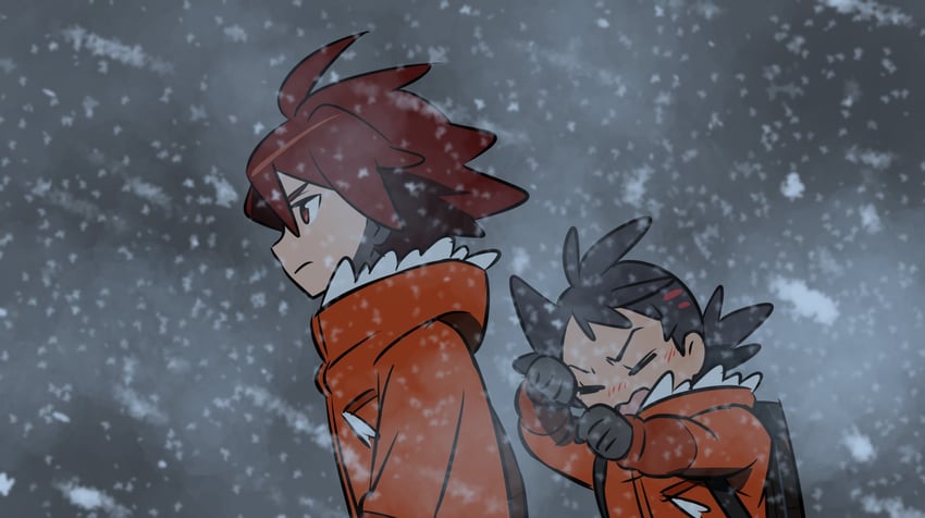 goh and quillon (pokemon and 1 more) drawn by shuan_0420