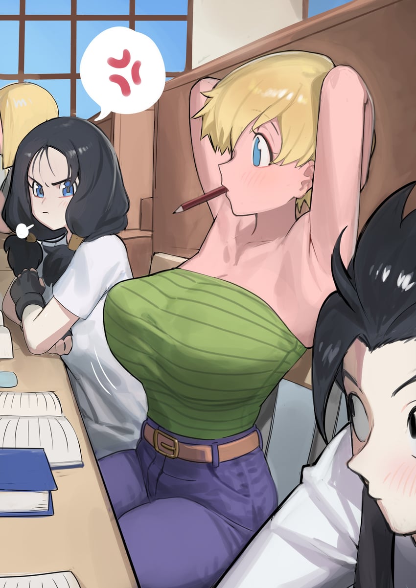 son gohan, videl, and erasa (dragon ball and 1 more) drawn by nia_(nia4294)
