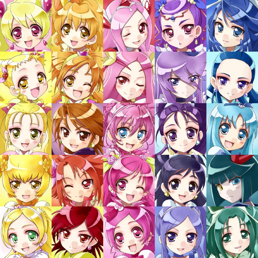 houjou hibiki, kurumi erika, misumi nagisa, hanasaki tsubomi, minamino kanade, and 43 more (precure and 9 more) drawn by satogo