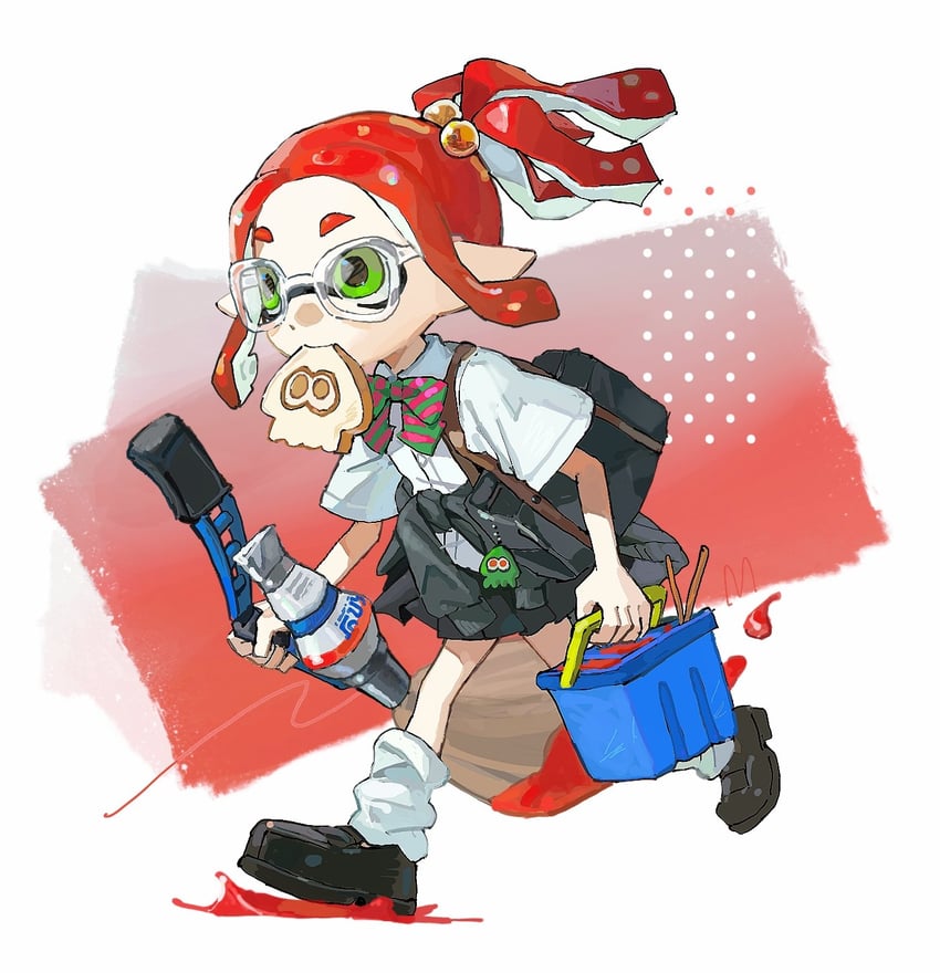inkling player character and inkling girl (splatoon and 1 more) drawn by miko_(15476997)