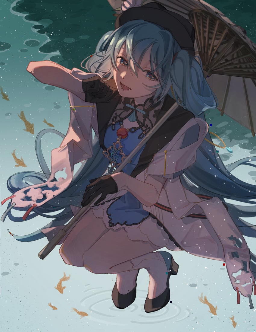 hatsune miku (vocaloid and 1 more) drawn by mi_ran_ran