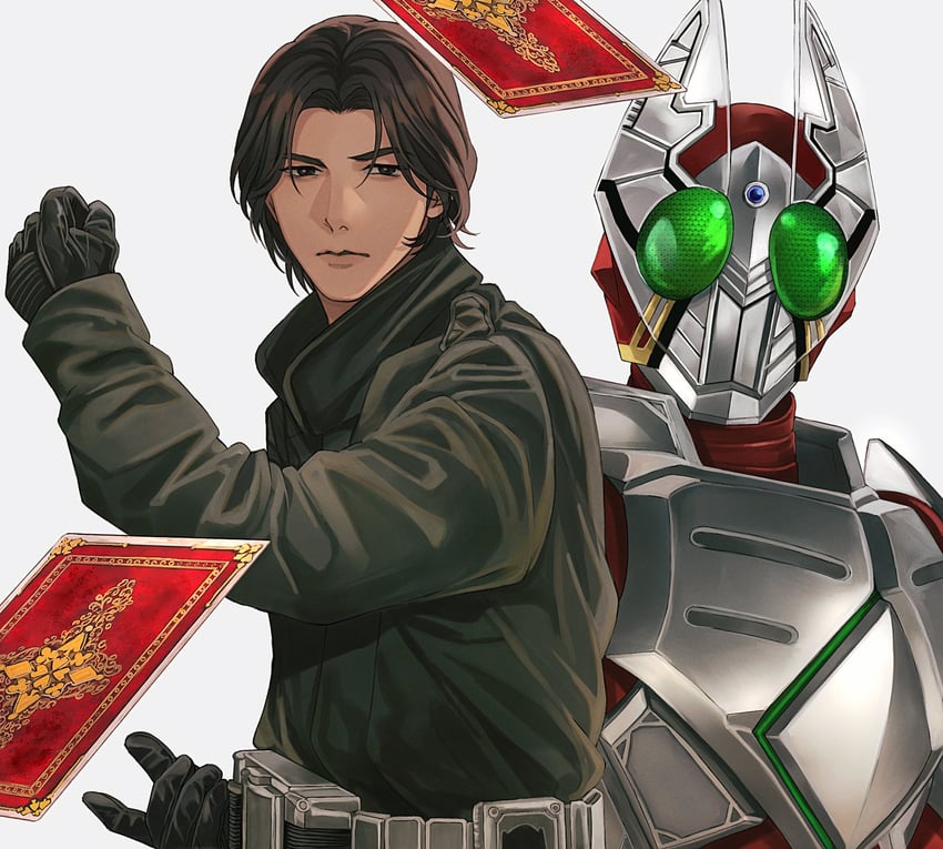 kamen rider garren and tachibana sakuya (kamen rider and 1 more) drawn by sasakura34