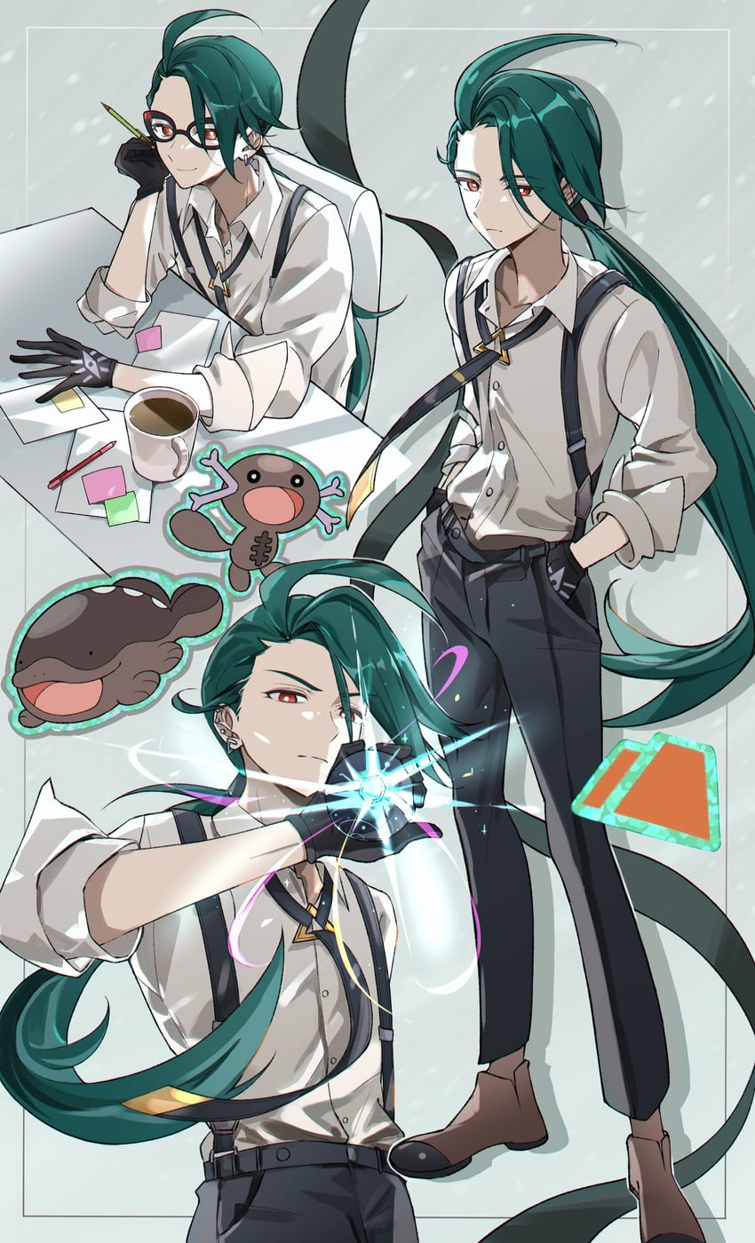 rika, clodsire, and paldean wooper (pokemon and 1 more) drawn by tama_26_(tama)