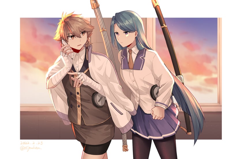 shidou maki and watanuki kazumi (toji no miko) drawn by jouhou