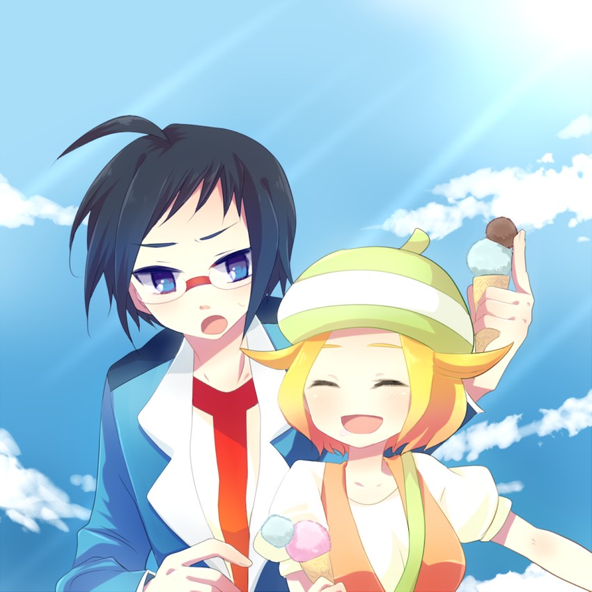 bianca and cheren (pokemon and 1 more) drawn by spica-y0u0g
