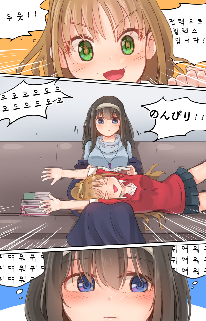 sagisawa fumika and hino akane (idolmaster and 1 more) drawn by kamille_(vcx68)
