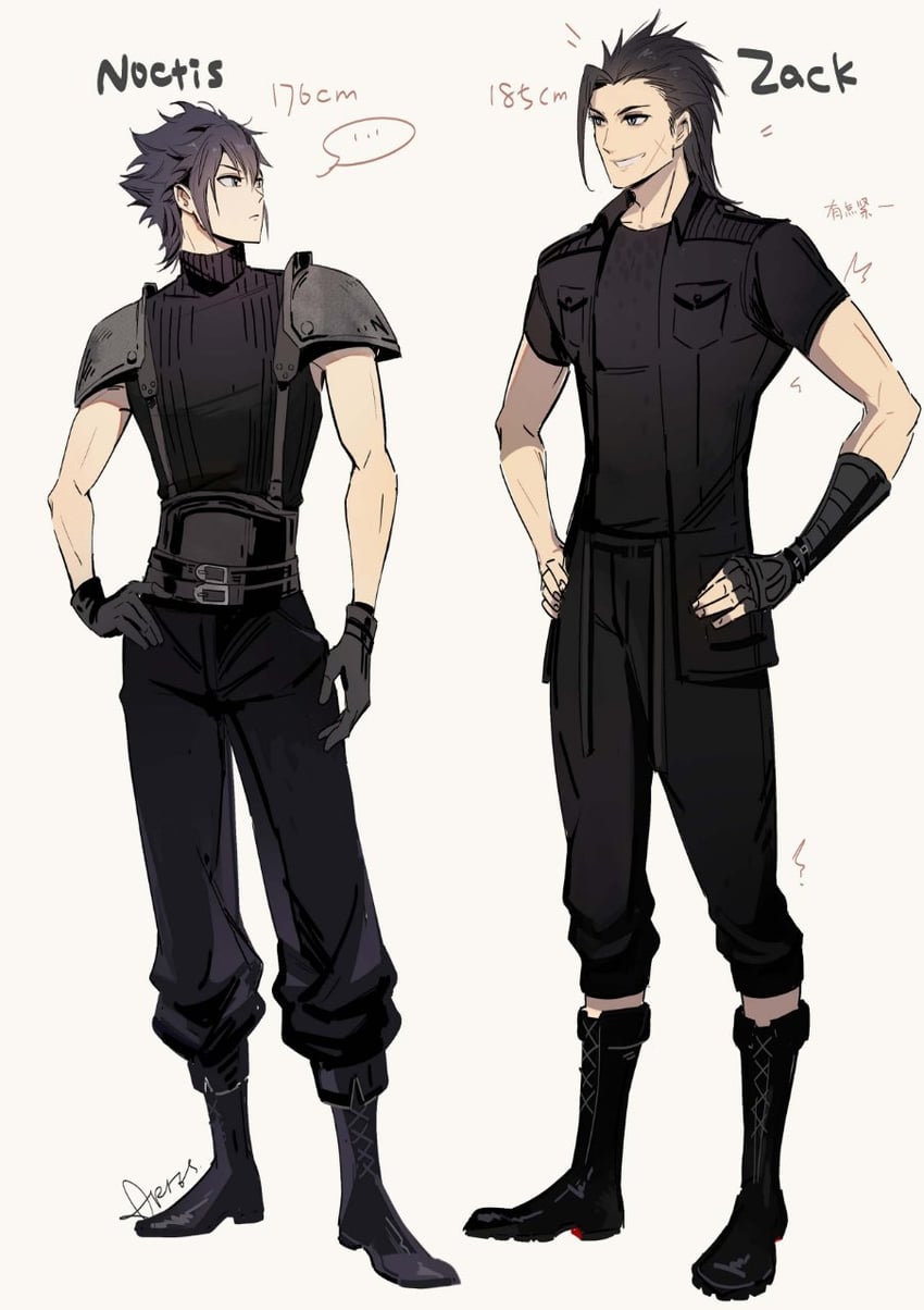 zack fair and noctis lucis caelum (final fantasy and 2 more) drawn by aries20770321