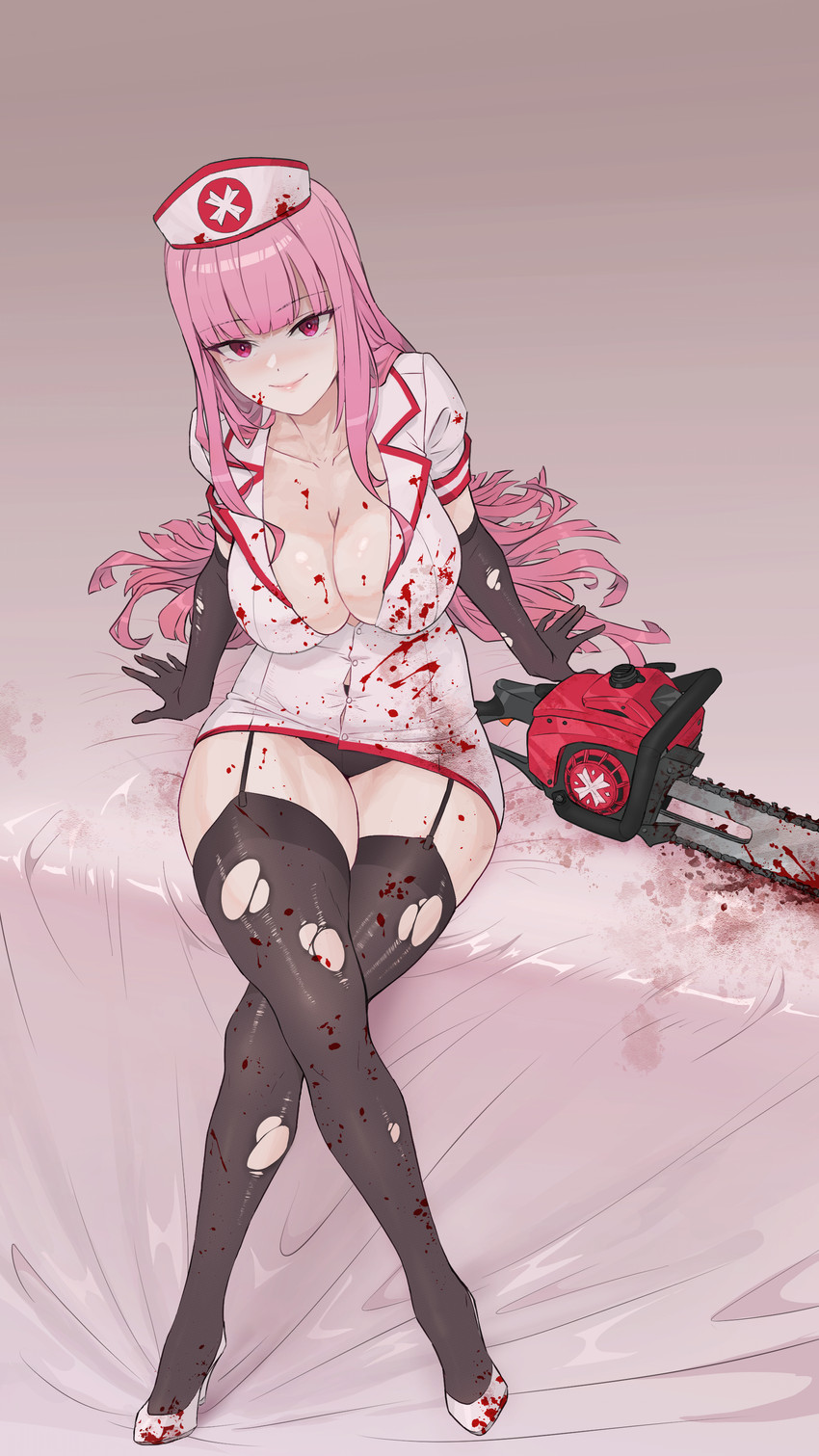mori calliope (hololive and 1 more) drawn by mibe_(suiseichu)