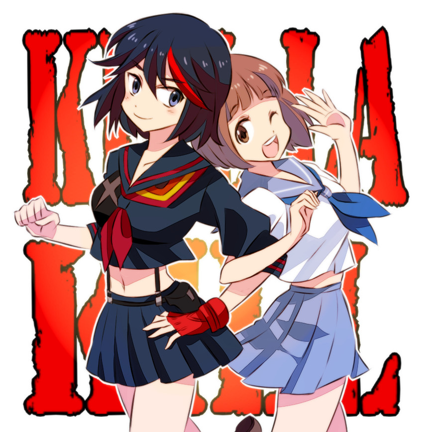 matoi ryuuko, senketsu, and mankanshoku mako (kill la kill) drawn by su_(pixiv44447)