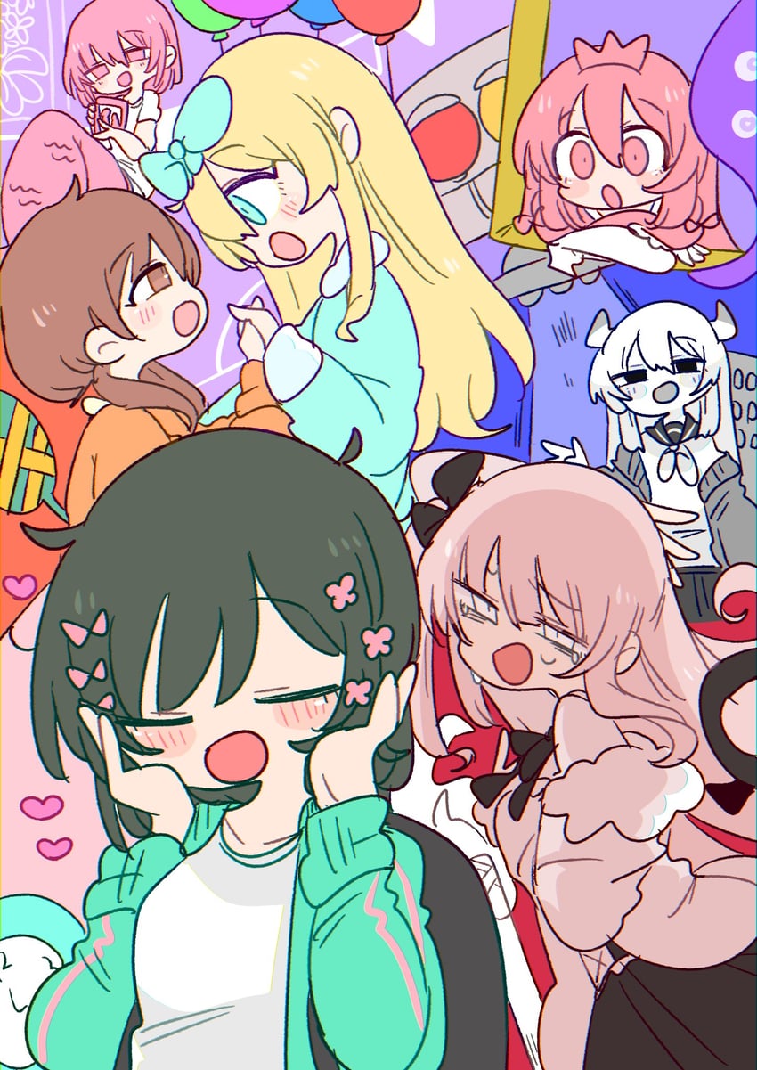 kurari-chan, ada, isei, iki, riko, and 2 more (vocaloid and 9 more) drawn by op_na_yarou