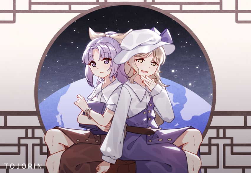 watatsuki no yorihime and watatsuki no toyohime (touhou and 1 more) drawn by tojorin