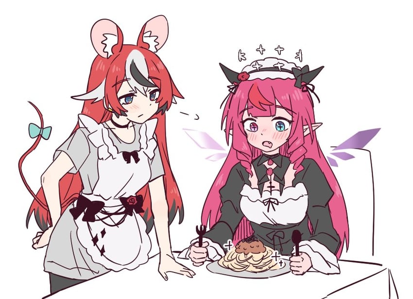 hakos baelz and irys (hololive and 1 more) drawn by ramphastostella