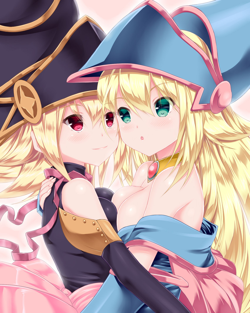 dark magician girl and gagaga girl (yu-gi-oh!) drawn by calcio
