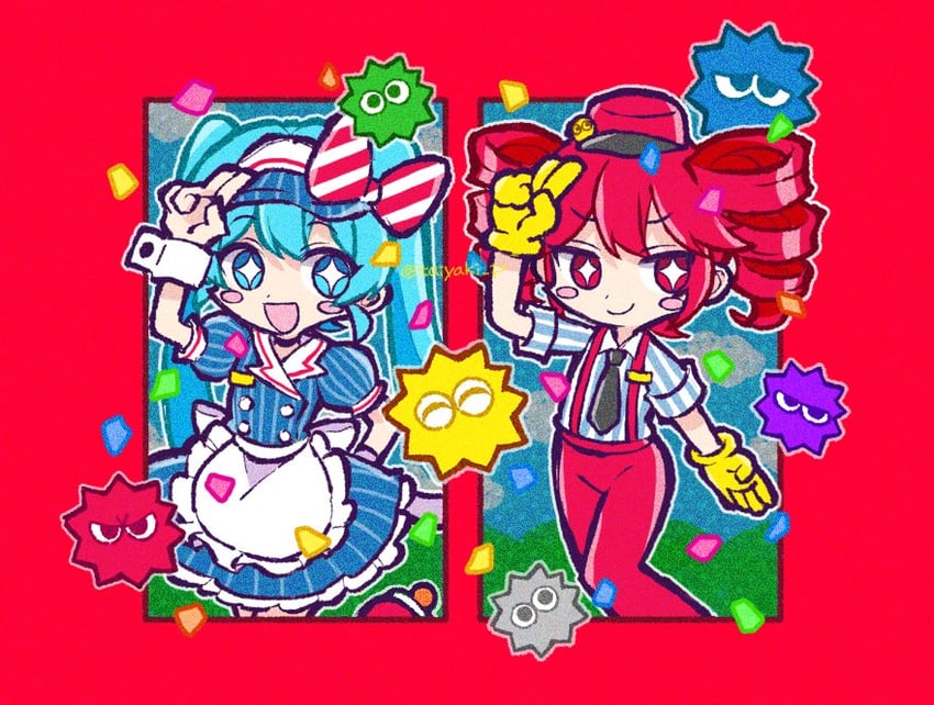 hatsune miku and kasane teto (vocaloid and 3 more) drawn by doradorakingyo