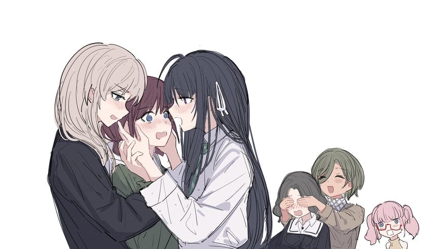 iseri nina, kawaragi momoka, awa subaru, ebizuka tomo, rupa, and 1 more (girls band cry) drawn by yun_cao_bing
