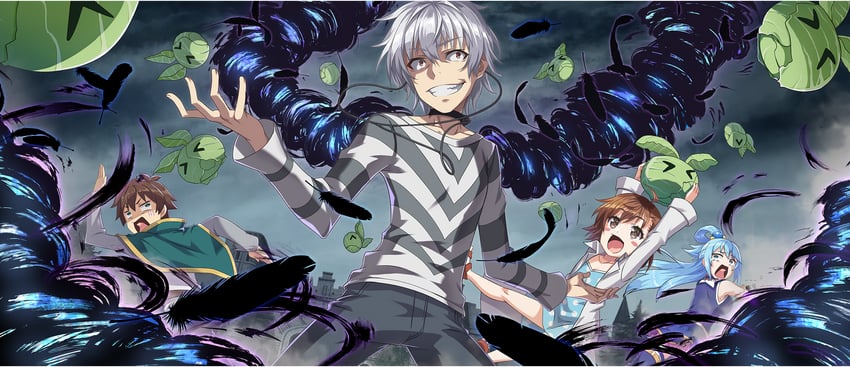 aqua, satou kazuma, accelerator, last order, and cabbage (toaru majutsu no index and 2 more)