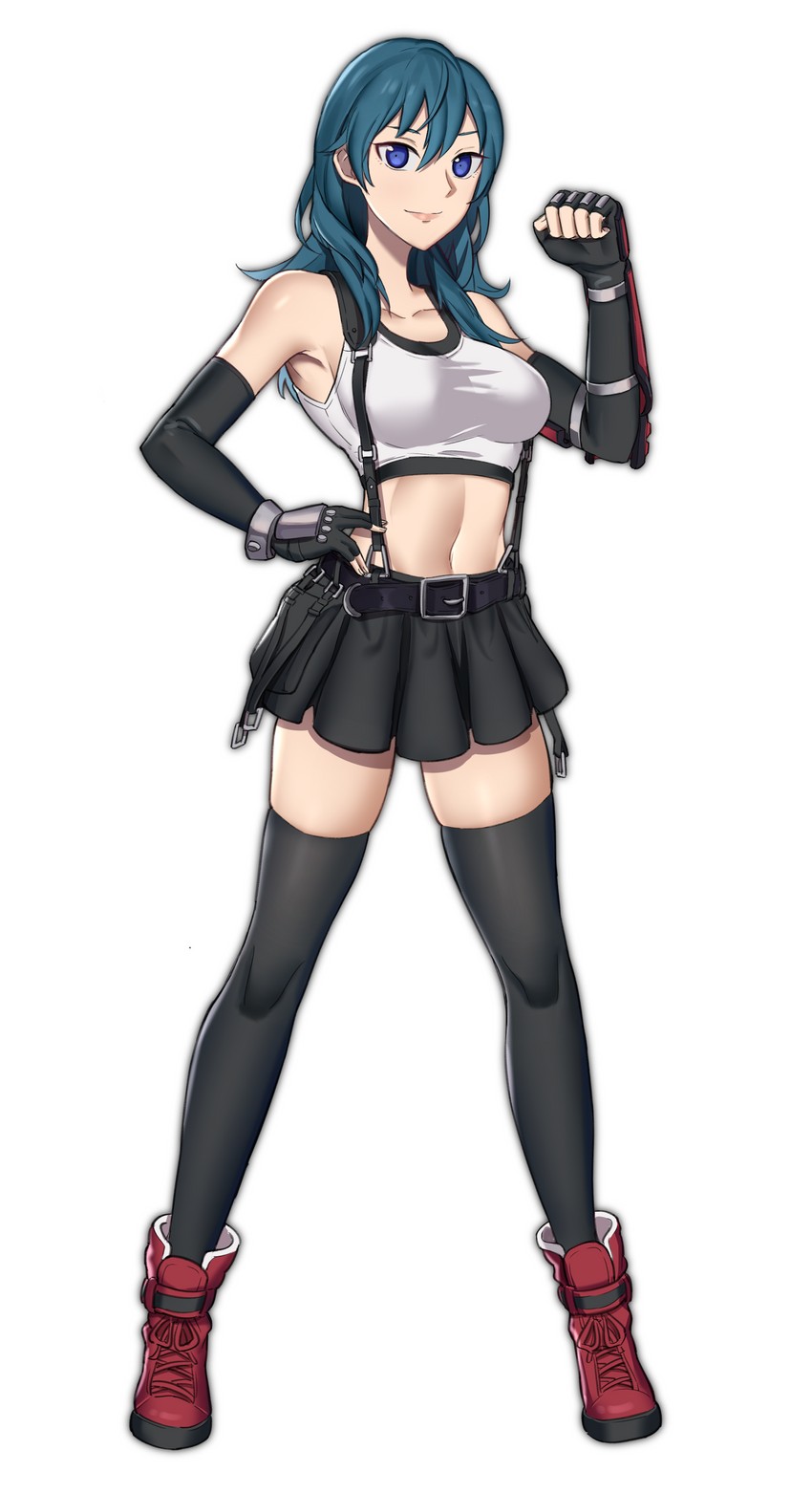 tifa lockhart and female byleth (fire emblem and 4 more) drawn by ebinku