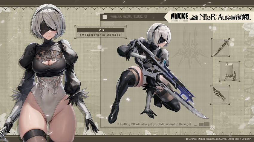 2b and pod (goddess of victory: nikke and 2 more) drawn by bumcha