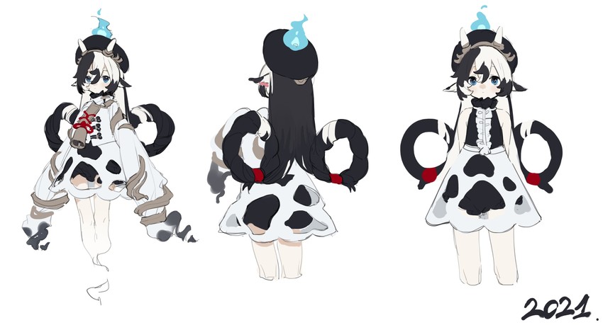 year of the ox ghost (original) drawn by sh_(shinh)