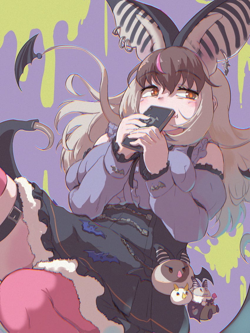 brown long-eared bat and poporu (kemono friends and 1 more) drawn by okyao