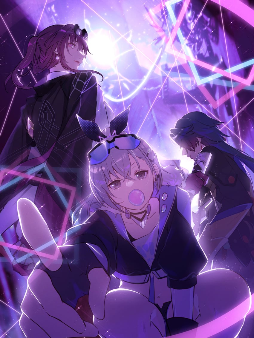 kafka, silver wolf, and blade (honkai and 2 more) drawn by zassyoku_dd