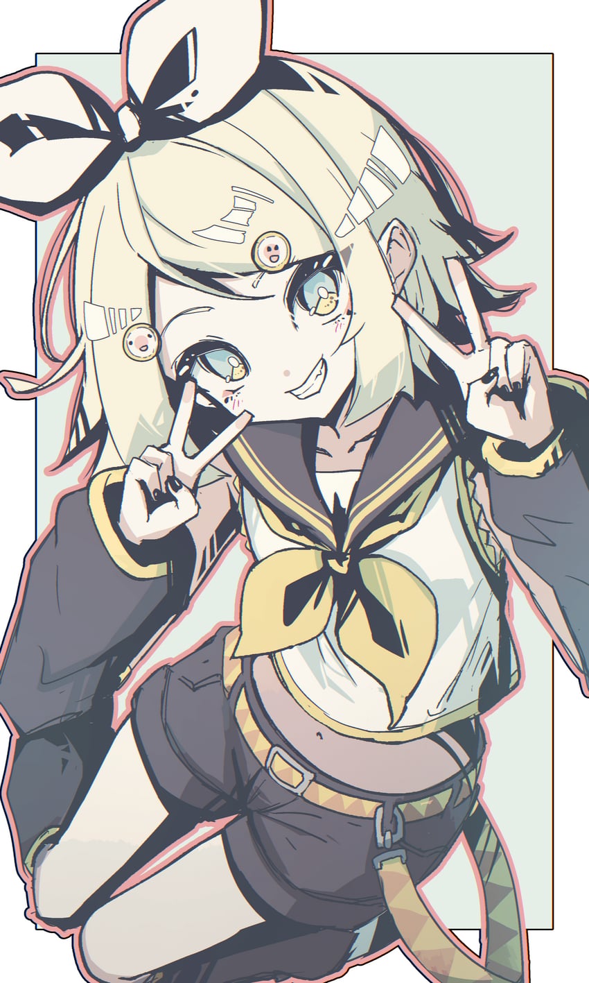kagamine rin (vocaloid) drawn by halka