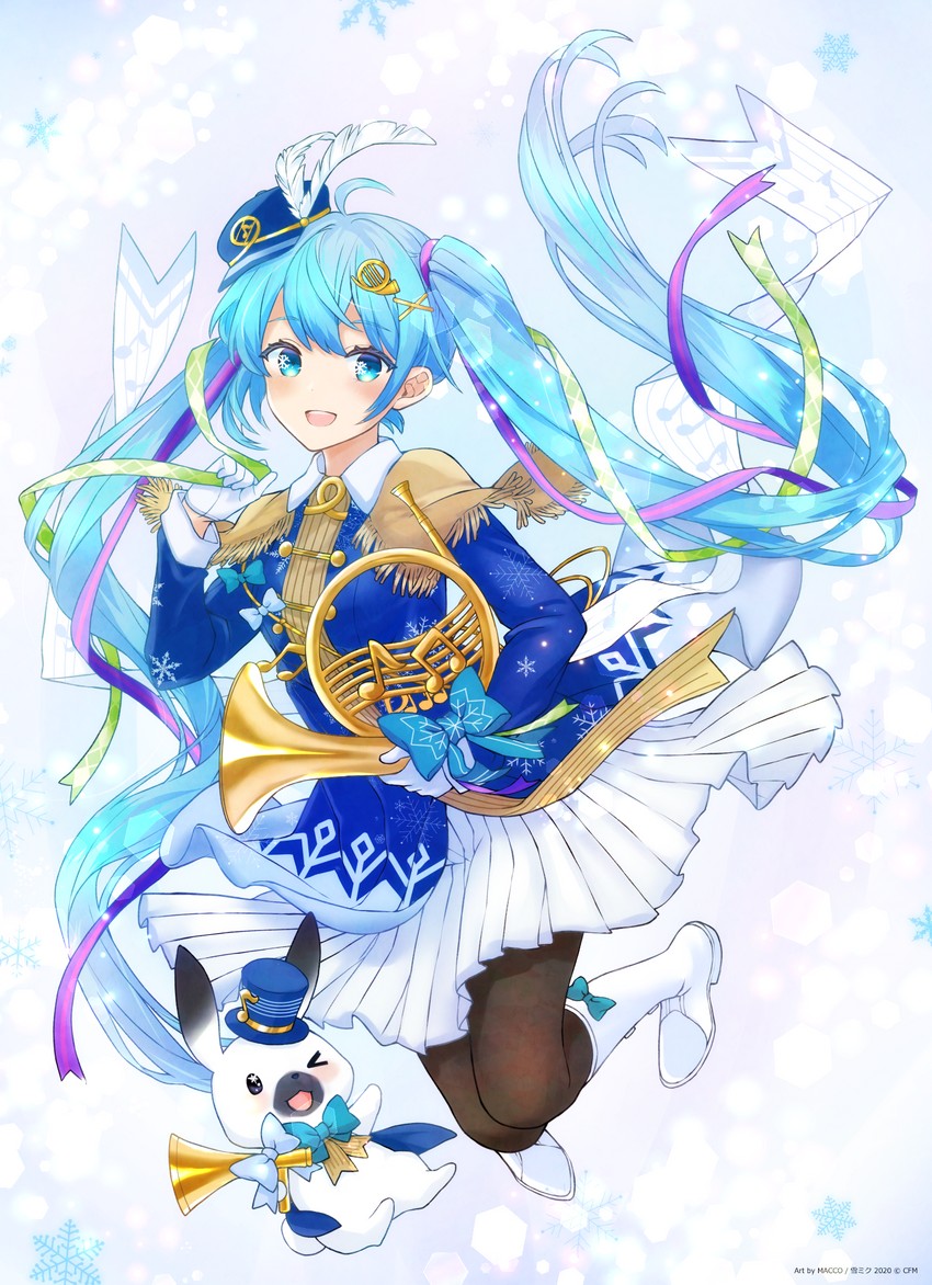 hatsune miku, yuki miku, and rabbit yukine (vocaloid) drawn by enorio and macco