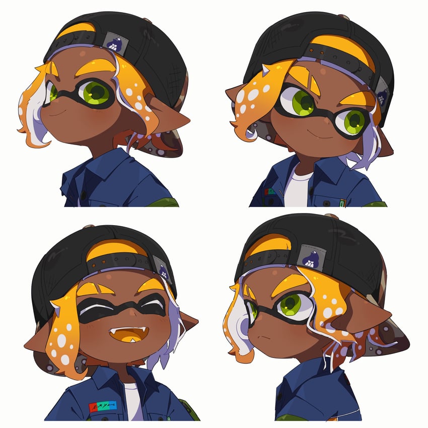 inkling player character and inkling boy (splatoon) drawn by surume01417
