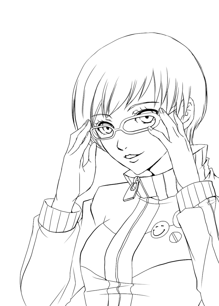 satonaka chie (persona and 1 more) drawn by kawazakana